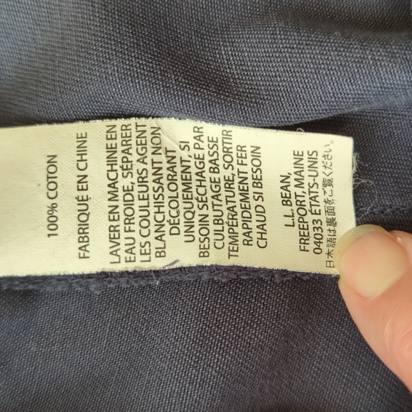 L.L. Bean Original Fit Cotton Twill Pants 14P Navy Blue - Picture 5 of 14